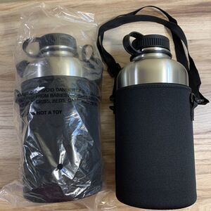 One Vacuum Insulated Stainless Steel Bottle sleeve carry metal 64oz thermos mug